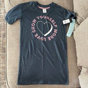 Kids Pajamas Nightgown - Love Yourself Design in Blue and Pink